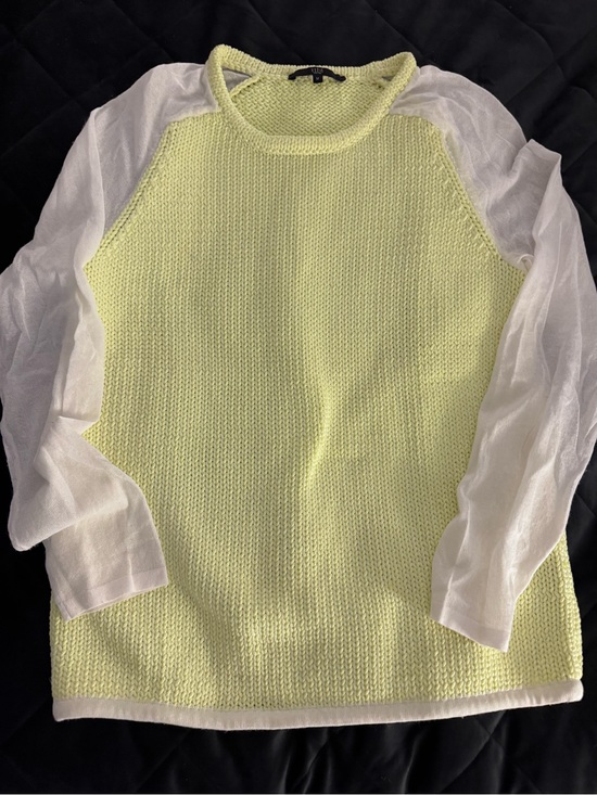 Tibi Sweaters - Tibi Soft Lemon Yellow Knit Scoop-Neck Sweater